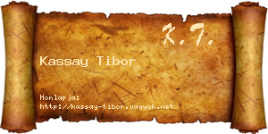 Kassay Tibor névjegykártya